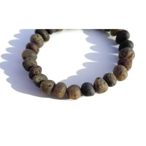 Real Raw BALTIC Amber Bracelet 5-8 mm Beads, Unpolished Natural Amber Bracelet - Picture 4 of 6